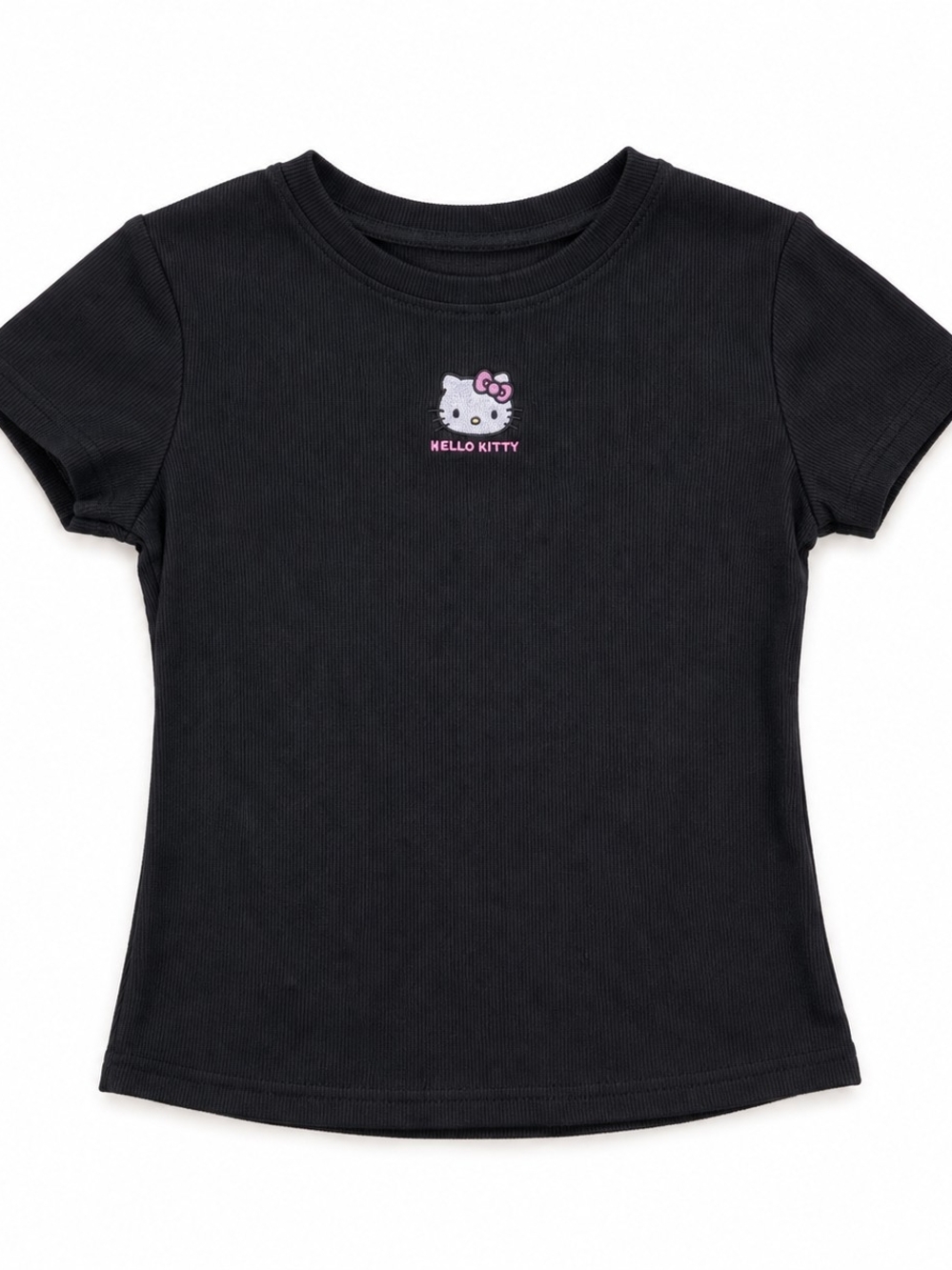 Hello Kitty Black Ribbed Tee for Kids